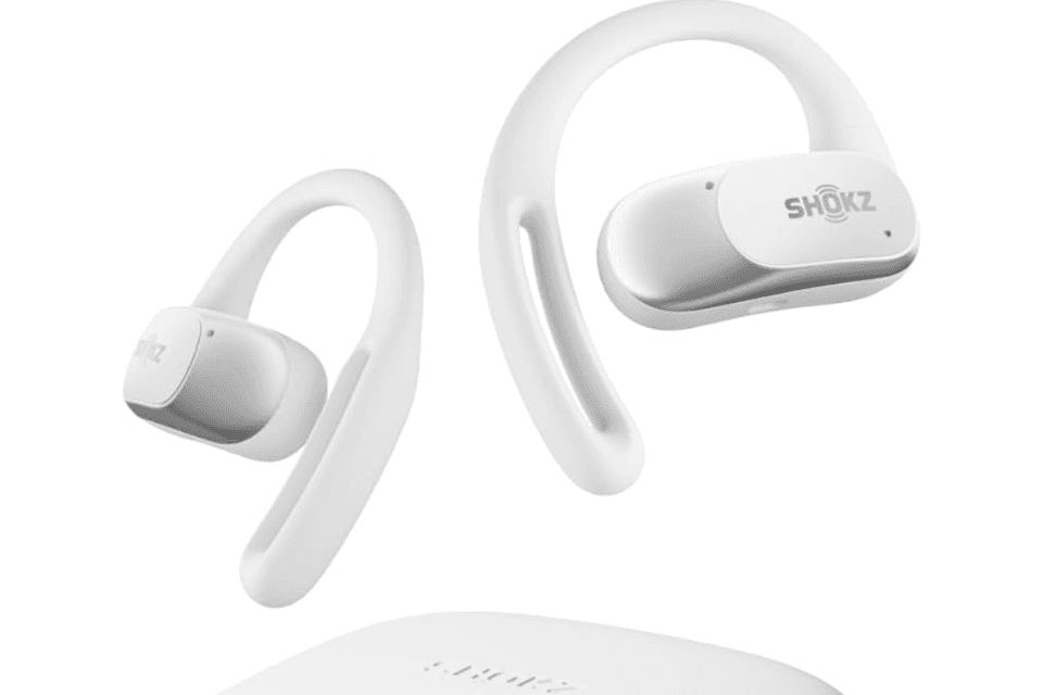 Shokz OpenFit Air open-ear wireless earbuds in white
