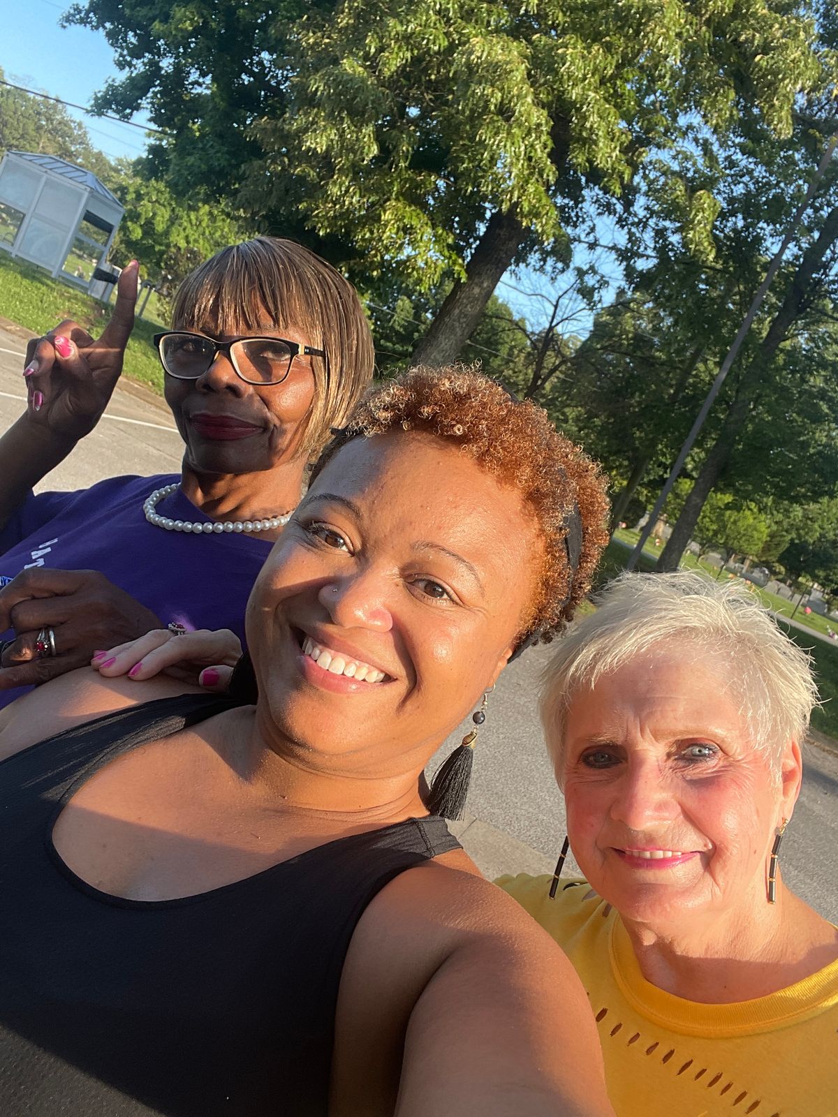 Left to Right: Carolyn (Line Dance Instructor), Woods, and Sandy (Carolyn’s Line Dance BFF)